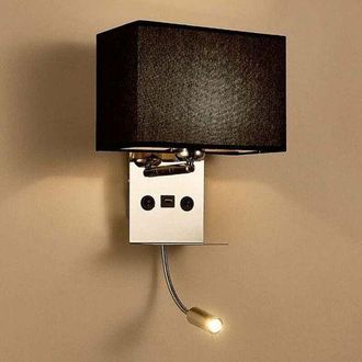 OEM Aplique De Pared Interior Con Luz De Lectura Led Flexible, Aplique De Pared De Mesita De Noche Con Puerto Usb Y Estante, L&aacute;mpara De Pared De Dormitori