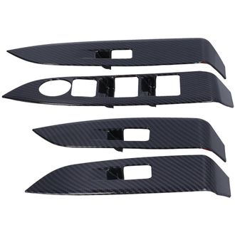 OEM Juego De 4 Piezas De Cubiertas De Fibra De Carbono Para El Panel De Interruptores De Las Ventanas, Para Modelos Mazda Cx-3 2016-2021