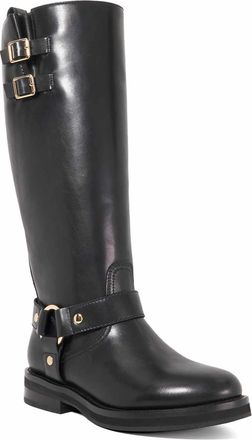 Dune London Womens Ladies Truely - Leather Buckle Detail Knee High Boots - Black - Size UK 5