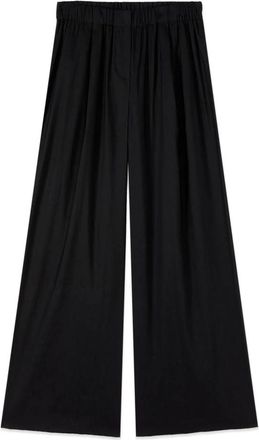 Oltre Broeken, Dames, Zwart, XS, Linnen, Wijde linnenmix broek