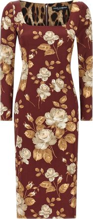 Dolce & Gabbana Multicolor Elastane Midi Womens Dress