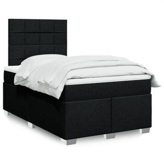 vidaXL Cama Box Spring Con Colch&oacute;n Tela Negro 120x190 Cm Vidaxl
