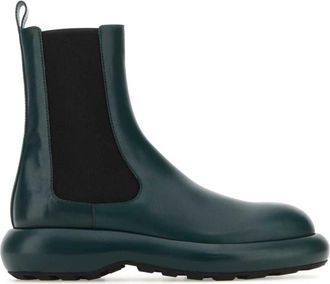 Jil Sander Dark Green Chelsea Ankle Boots