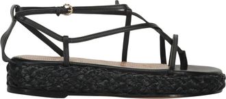 Red Valentino Elegante Platte Sandalen - Dames - Sandalen - Zwart - 37 EU - Leer - Schoenen