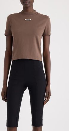 Jacquemus Le T-Shirt Gros Grain T-Shirt in Dark Brown at Nordstrom, Size X-Small