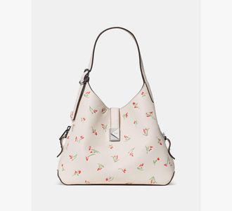 Kate Spade New York Womens Deco Vibrant Buds Crossbody Tote Bag in Beige | Leather Animations