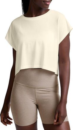 Beyond Yoga Studio Knit Crop T-Shirt in Airy Yellow at Nordstrom, Size X-Large