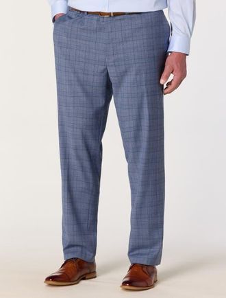 Michael Kors Big & Tall Glen Plaid Suit Pants in Blue at Nordstrom, Size 54 X 30