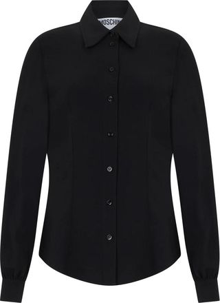 Moschino Klassiek shirt met lange mouwen - Dames - Overhemden - Zwart - XS - Leer - Overhemden