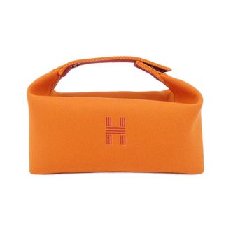 Herm&egrave;s Feu Orange Canvas Pouch (Pre-Owned)