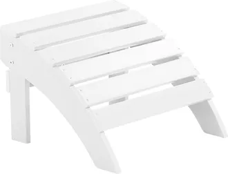 Beliani Reposapi&eacute;s Blanco De Madera Pl&aacute;stica Resistente A La Intemperie Estilo Moderno Jard&iacute;n Adirondack