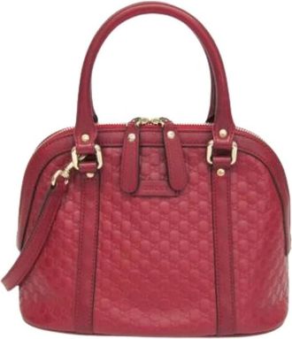 Gucci Pre-owned Micro Guccissima 449654 Handtas - Dames - Vintage Handtas - Rood - ONE Size - Leer - Vintage