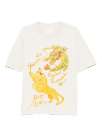 Melt T-shirt con stampa grafica - Toni neutri
