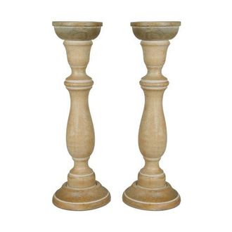 Mela Artisans Tuli Rustic White Pillar Candleholder Set of 2 at Nordstrom