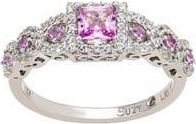 Suzy Levian Pink & White Sapphire Bridal Ring at Nordstrom Rack, Size 5.5