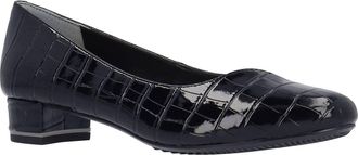 J. Rene&eacute; Womens Bambalina Embossed Pump Heels In Black Croco