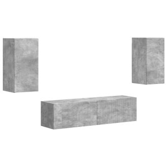 vidaXL Conjunto De Mueble De Tv 4 Pcs Gris Concreto Vidaxl