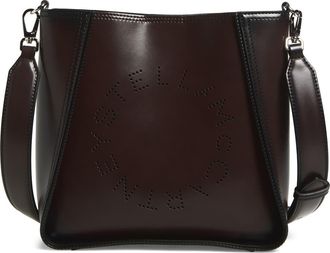 Stella McCartney Logo Faux Leather Crossbody Bag in Black Brown at Nordstrom