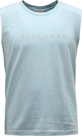 John Richmond Sleeveless Tops, male, Blue, M, Denim Sleeveless Top Made in Italy