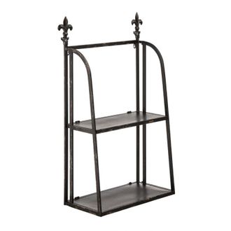 Premier Housewares 2 Tier Black Metal Wall Mountable Shelf Unit