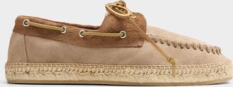 Scarosso Mens Khai taupe suede boat shoes