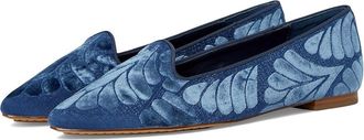 Birdies The Sparrow Flat Womens Shoes Ocean Velvet Embroidery : 5 M