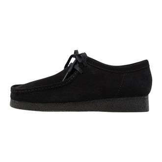 Clarks Schoenen, Heren, Zwart, 41 EU, Zwarte Suede Wallabee Sneakers