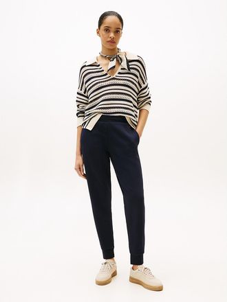 Tommy Hilfiger Womens Relaxed Solid Jogger - Navy - XXL