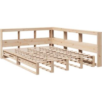 vidaXL Bookcase Bed without Mattress 140x200cm Solid Wood Pine vidaXL