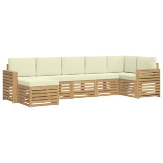 vidaXL Conjunto De Sof&aacute;s De Exterior 7 Pcs Blanco Y Crema Vidaxl