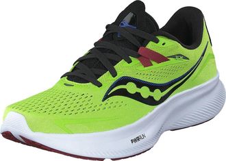 Saucony Mens Ride 15 Running Shoes In Acid Lime/spice