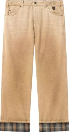 Golden Goose Blue Check Detail Straight-Leg Jeans