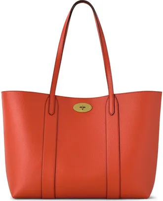 Mulberry Bayswater Leather Tote in Coral Orange at Nordstrom