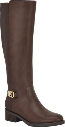 Tommy Hilfiger Imaliz Riding Boot in Dark Brown at Nordstrom, Size 8.5