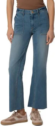 Kut from the Kloth Kelsey High Waist Raw Hem Kick Flare Jeans in Civilize at Nordstrom, Size 00