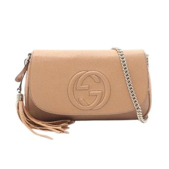 Gucci Pre-owned Cross Body Bags, female, Brown, Size: ONE SIZE Pre-owned Soho Interlocking G Leather Shoulder Bag