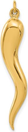 Diamond2Deal 14k Yellow Gold Polished Hollow Italian Horn Pendant