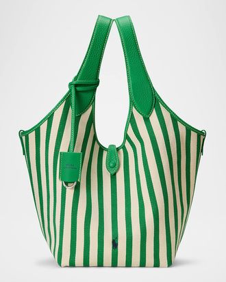 Polo Ralph Lauren Striped Cotton Canvas Tote Bag