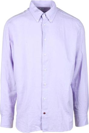 Carrel Linnen Blend Overhemd - Heren - Casual Overhemden - Paars - 3XL - Linnen - Overhemden
