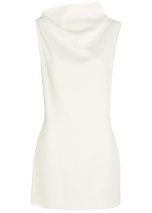 Khaite Astor High-neck Crepe Mini Dress - White - 8 (UK12 / M)