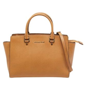 Michael Kors Pre-owned Leren Tote Tas - Dames - Pre-owned - Beige - Maat: ONE Size Leer