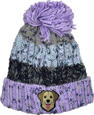 Bang Tidy Clothing Golden Retriever Beanie Hat - Dog Lovers Gifts for Women - Winter Hats for Women - Knitted Wooly Ladies Hats - Dog Walking Accessories - Embroidered G