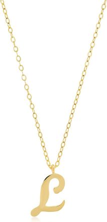 MAX + STONE 10k Solid Yellow or White Gold Dainty Script Initial Extendable Necklace