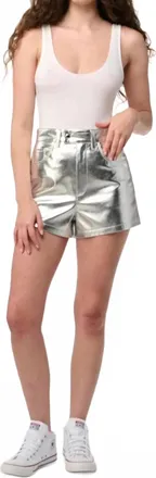 Blank NYC Womens Space Walk Short In Silver