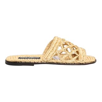 Dolce & Gabbana Sliders, male, Beige, Size: 11 US Raffia Slides