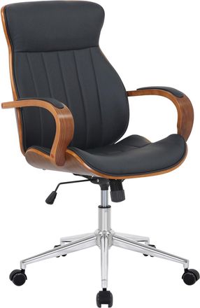 Clp Silla de oficina giratoria regulable en Simil cuero Nogal/negro