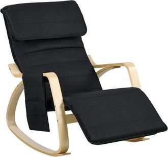 HOMCOM Homcom - Rocking Chair Recliner Armchair with Adjustable Footrest, Black