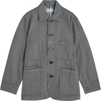 Universal Works Hickory Striped Cotton Overshirt - Grey - Xxl