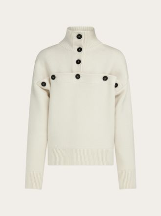 Ferragamo Women Knitted pullover with button detail Beige