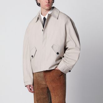 S&eacute;fr Short beige cotton trench coat